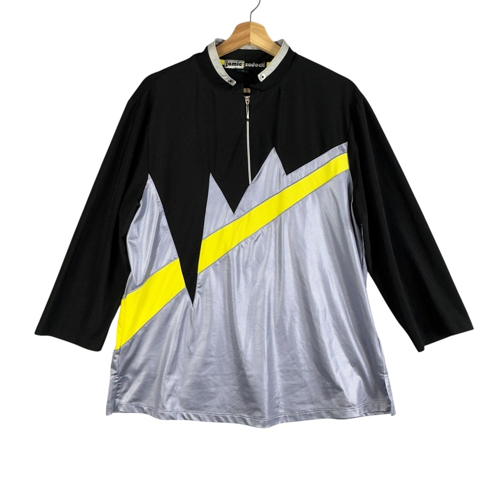 Jamie Sadock XL Pullover Jacket Athletic Golf‎ Silver Black Yellow